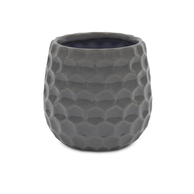 Eddins Handmade Ceramic Pot Planter, Gray, 5.5" H x 5.75" W x 5.75" D