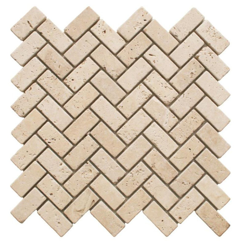 1 in. x 2 in. Herringbone Honed Stone Tile