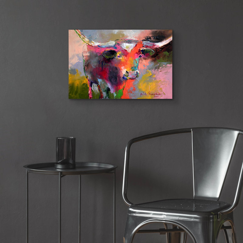 «Texas Longhorn» par Richard Wallich, H 16 po x l 24 po x P 0,2 po