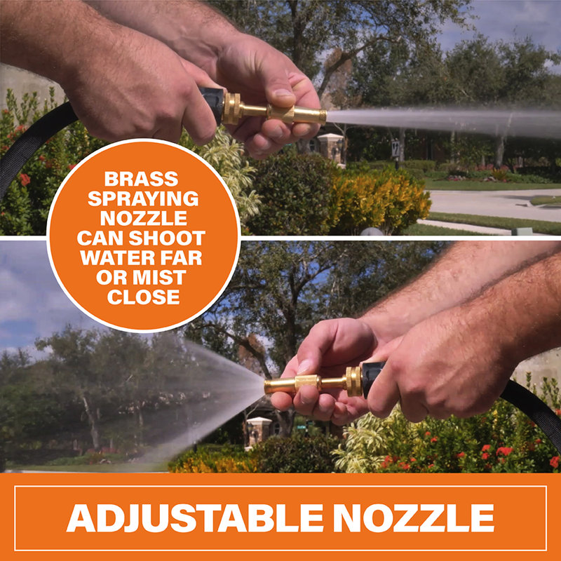 Bionic Flex Pro 25ft Black Polyester Garden Hose with Brass Nozzle