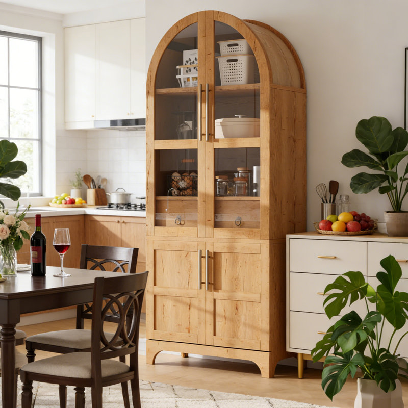 Garde-manger vertical 71 po - Portes en verre trempé et tablettes réglables