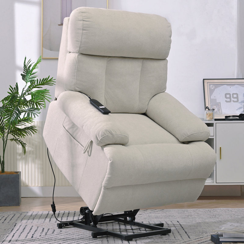 Fauteuil inclinable électrique surdimensionné en tissu pour personnes âgées - Télécommande, poche latérale, siège spacieux