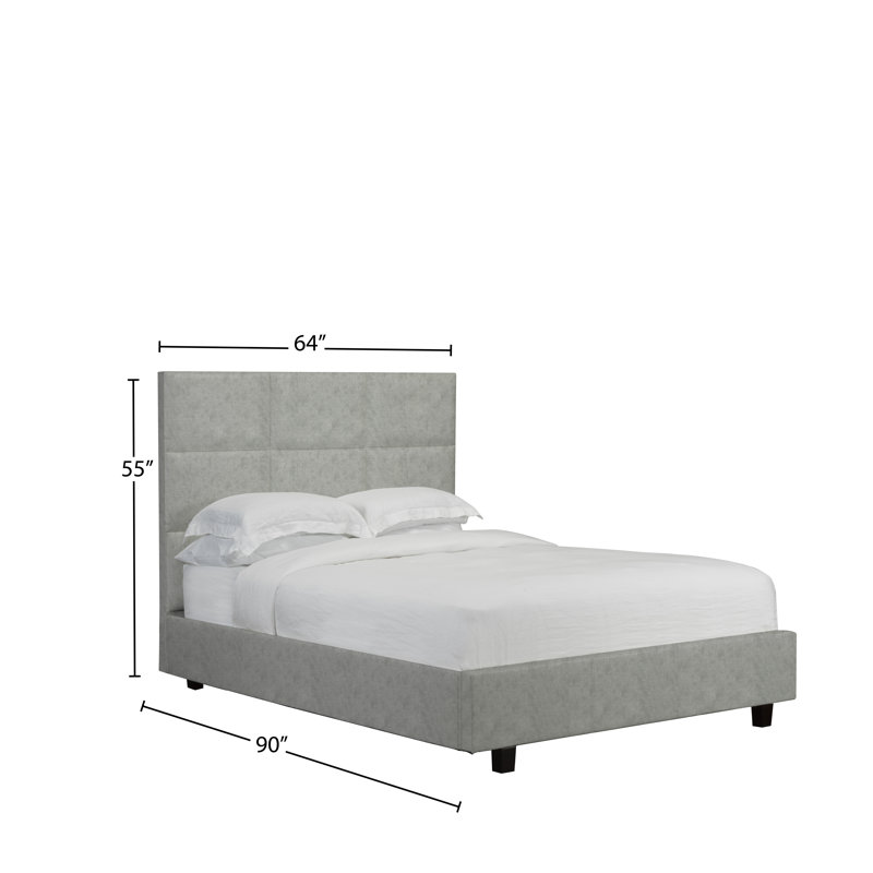 Lit plateforme avec rangement rembourré Hadleigh, Argent, Grand