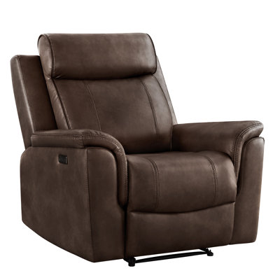 39'' Wide Oversized zero clearence recliner Vegan Leather Power Recliner