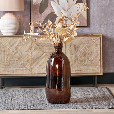Organic Shaped Recycled Glass Tall Vase