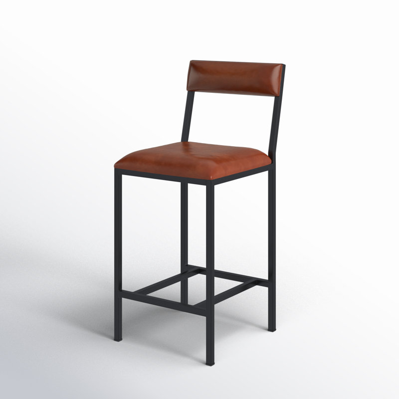 Lazarus Leather & Metal Bar & Counter Stool, Counter Stool (27” Seat Height)