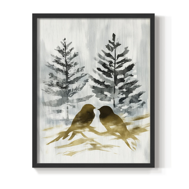 Reproduction encadrée - bois massif, Noir, noir, noir, noir, H 11 po x l 9 po