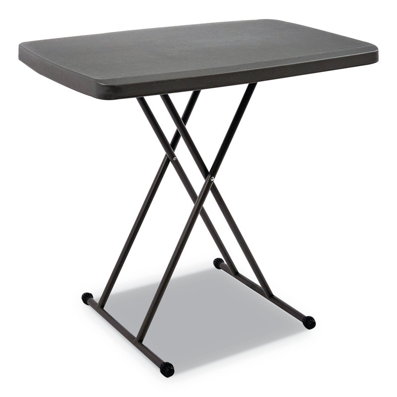 IndestrucTableTOO 30'' Rectangular Adjustable Folding Table, Grey