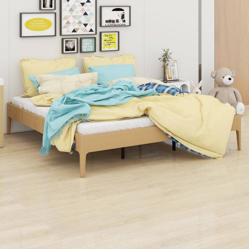 Simple & Modern Wood Platform Bed Frame with Stable Support System, Chocolate