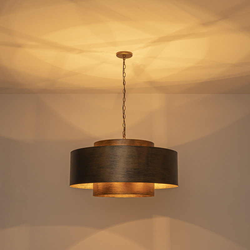 Lustre à double niveau doré vintage à 9 lumières, 79 cm (31 po), chaîne ajustable pour salle à manger et hall d'entrée