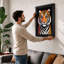 Tiger's Intense Gaze Modern - Framed Print-6976970-6976968