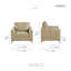 Chaise avec accoudoirs moderne et contemporaine de 37 pi en microfibre polie Edwinn, pieds en métal avec finition argent-2084561692