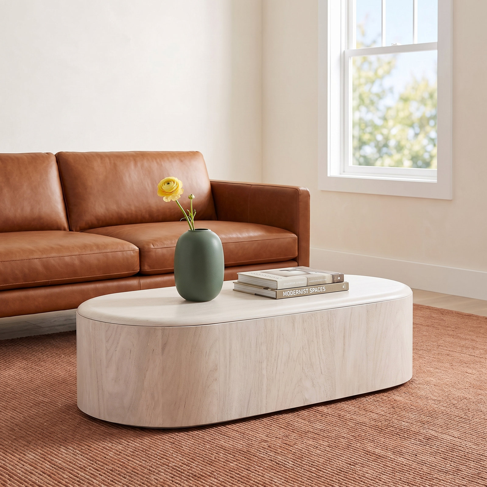 Kodie 55" Coffee Table, Bleached
