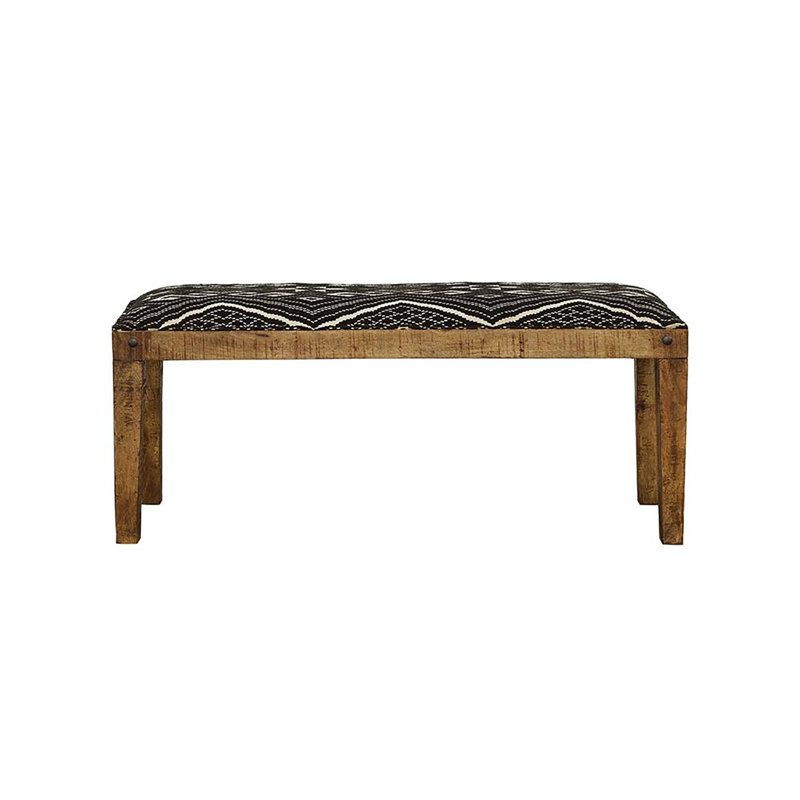 Black And White Upholstered Bench
