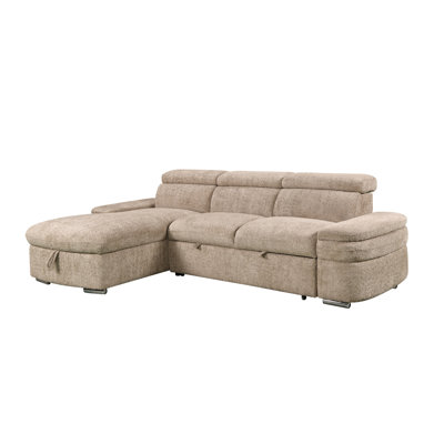  Canapé-lit modulaire faisant face à gauche avec chaise de rangement Ashton, beige