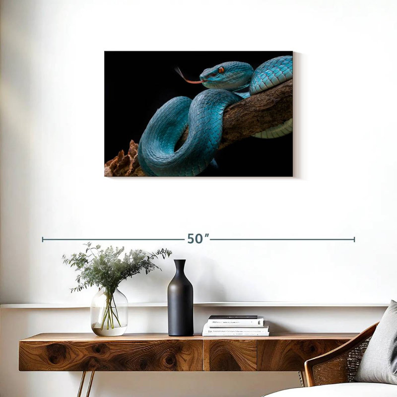 Brampt Slithering Blue Viper, 20" H x 30" W