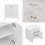 Meuble-lavabo blanc 31 po avec lavabo en céramique et portes réglables-673745633