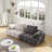 Modern Sofa 86.6″ Large  Two Seat Sofa, Upholstered,Paired With Grey Suede Fabric-1394983412
