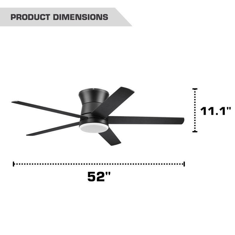 Ventilateur de plafond 52 po Mule Grayson, Noir mat, Black/Brown