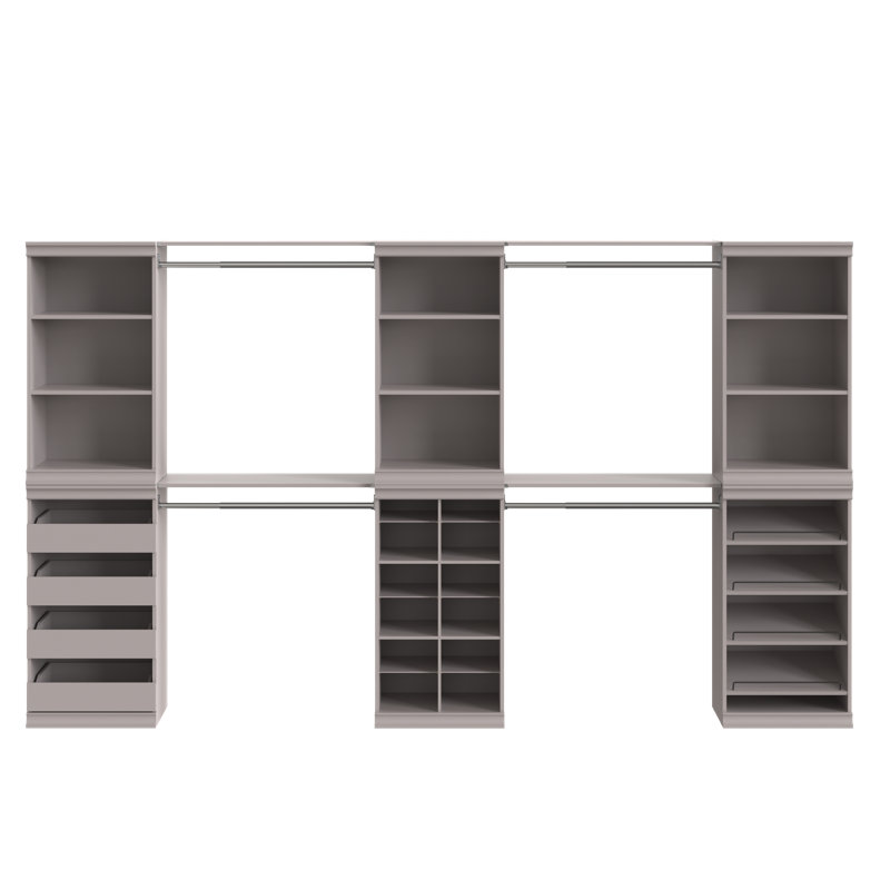 Système de rangement modulaire à grande portée dans le placard, Gris