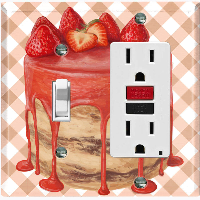 Patterned 2 - Gang Toggle Light Switch Standard Combination Wall Plate