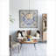 Ovale en bois d'acacia & amp; Table basse en fer pour le salon, style polyvalent et intemporel