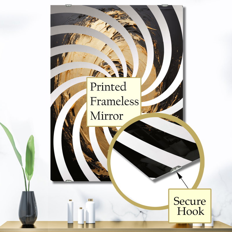 Miroir mural Rondeau - Abstract Collages MIR137992, 40 po x 30 po