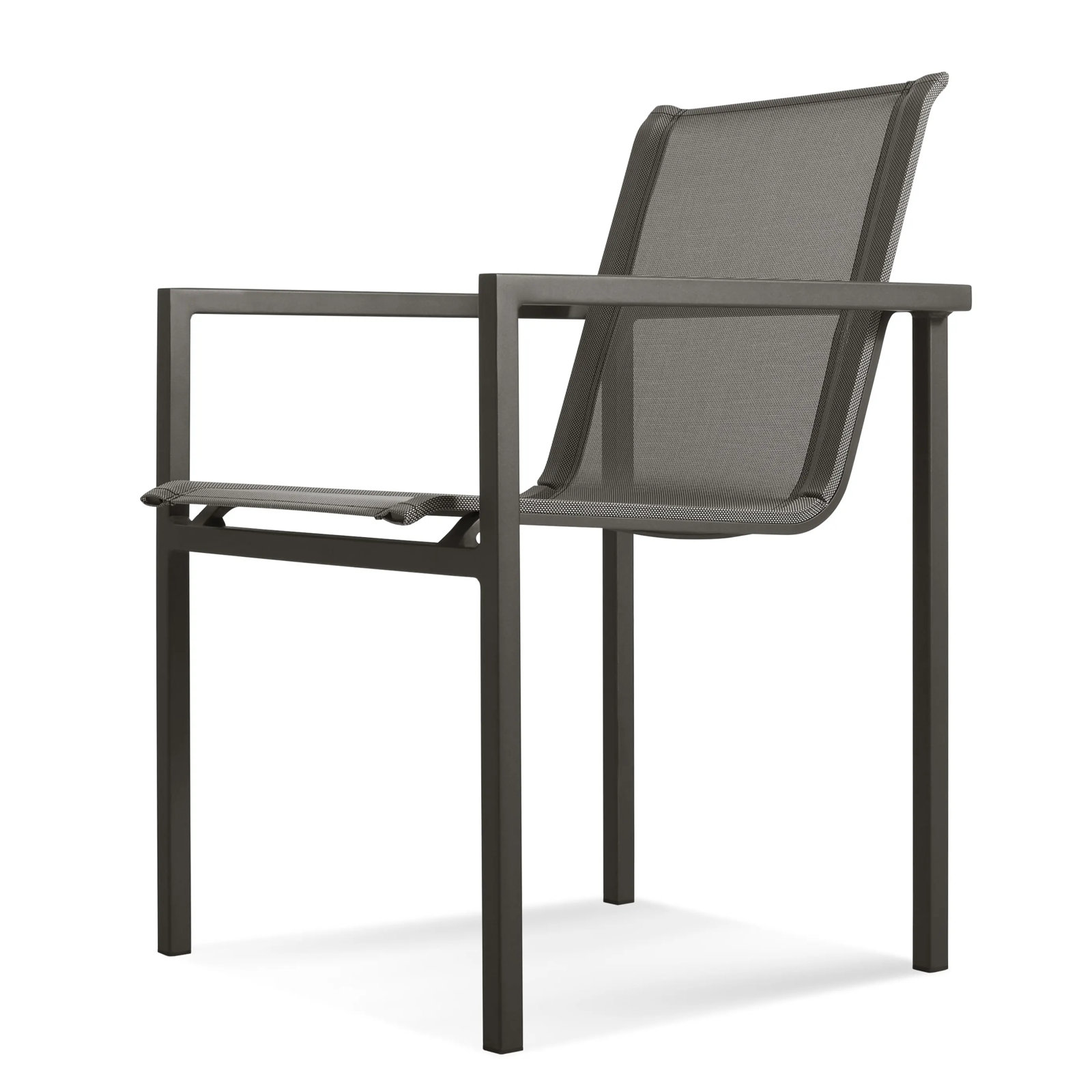 Skiff Premium All-Weather Wicker Outdoor Stacking Dining Armchair, Carbon