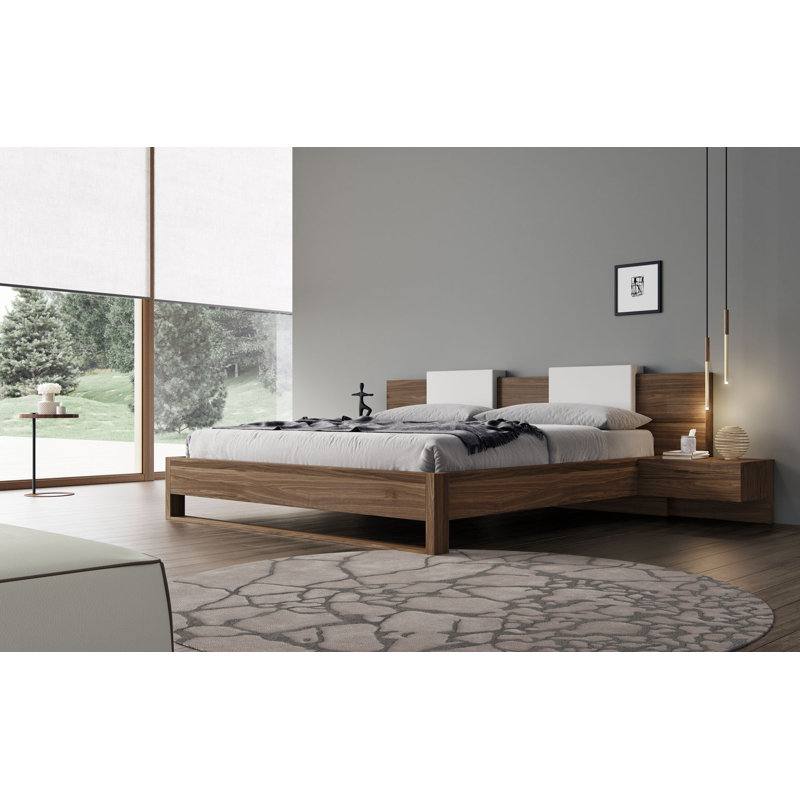 Platform Storage Bed, King, Walnut