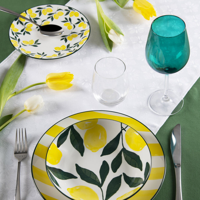 Piece Porcelain China Dinnerware Set - Service for 6