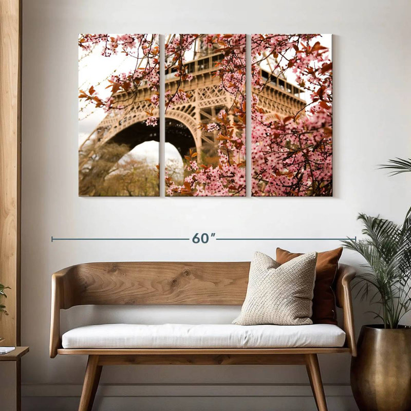 Kavia Eiffel Tower Cherry Blossoms, 32" H x 50" W