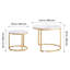 Ensemble de 2 tables basses gigognes, tables basses rondes de 23,6 po, tables gigognes pour petits espaces, tables de chevet vintage avec cadre en métal, pour salon, chambre à coucher, bureau-65982692