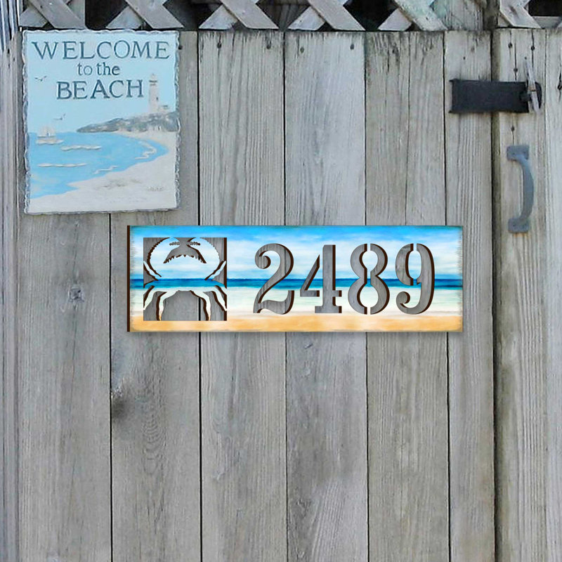 Plaque d'adresse crabe 1 ligne, Oui