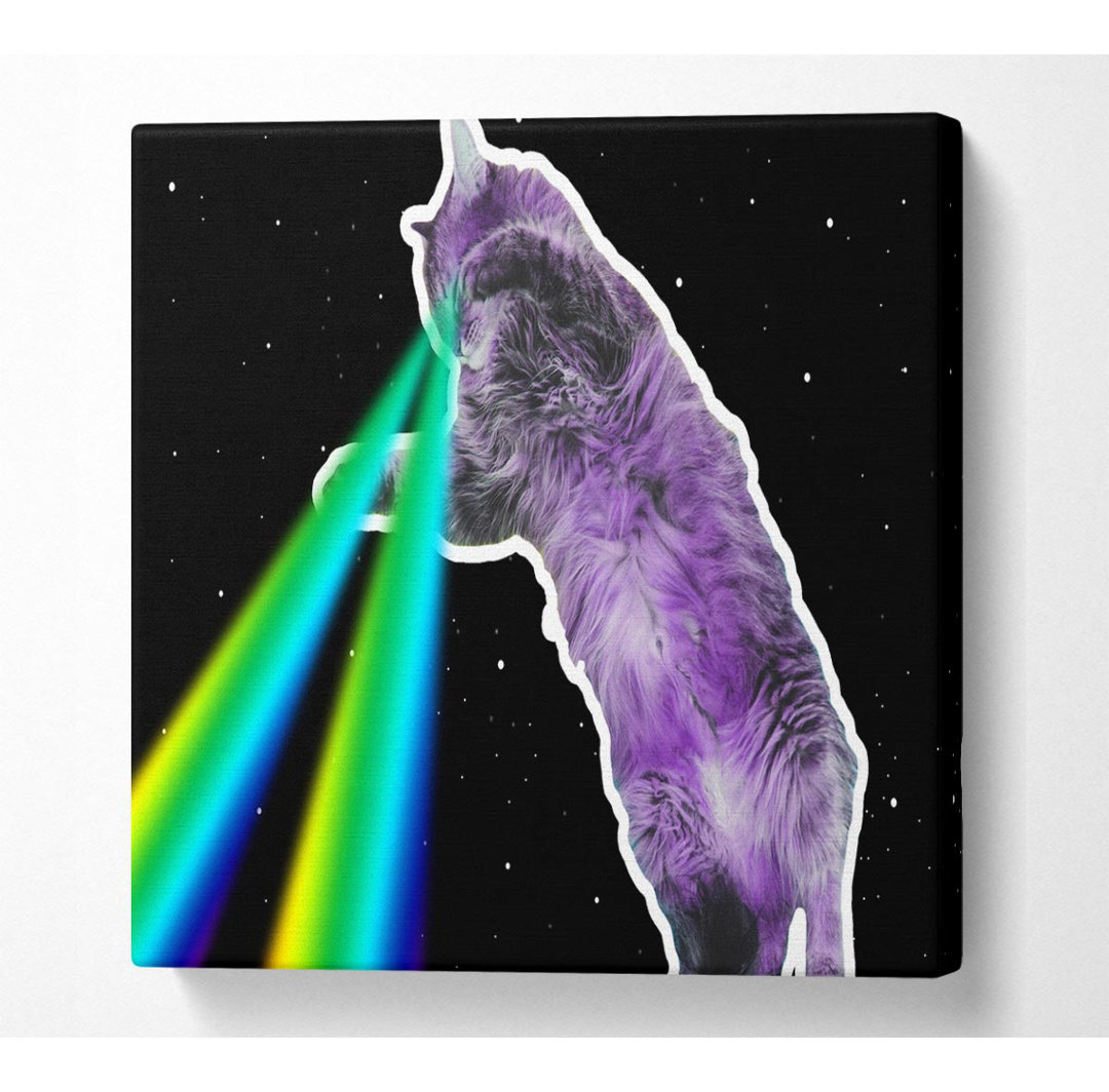 Katze Lazer Beam Space - Kunstdrucke auf Leinwand