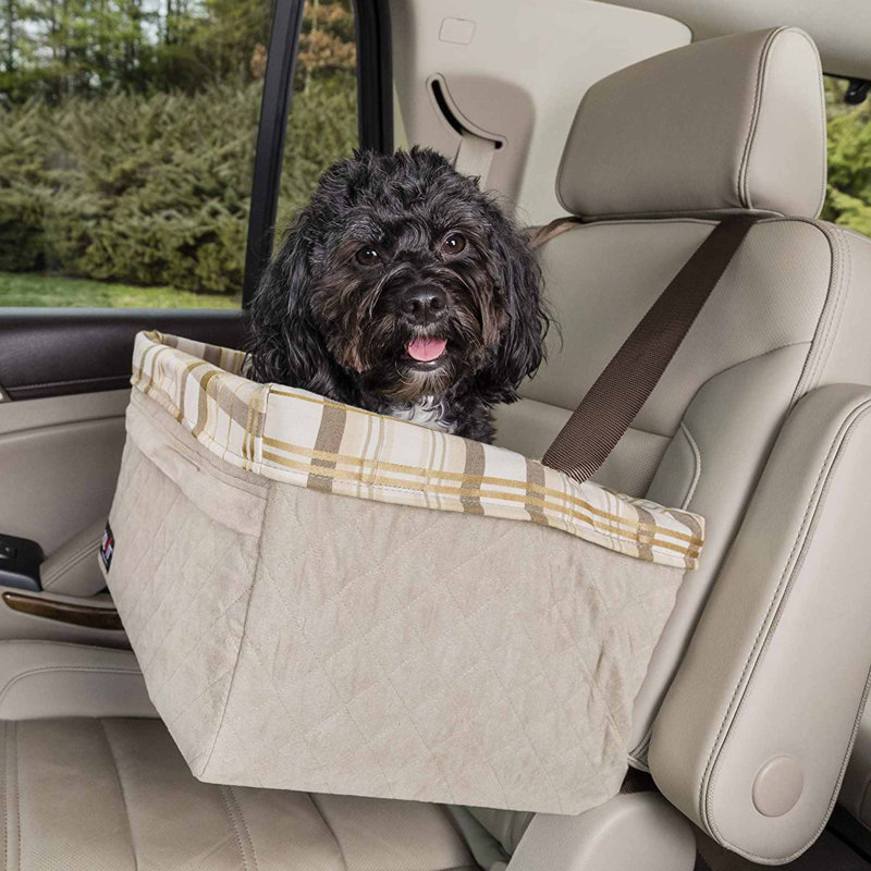 Extra Large Beige Quilted Dog Car Booster Seat