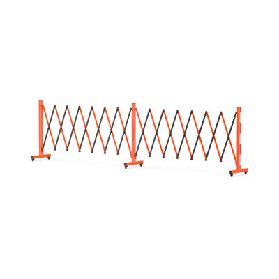 16FT Metal Expandable Barricade Gate Folding Safety Barrier Portable Traffic Crowd Control Fence for Events Construction