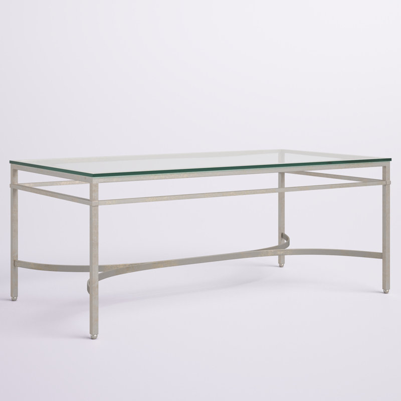 Genevieve Glass Top Coffee Table, Silver