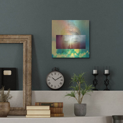 Bungalow Rose 'Buddha Face 3' by Mark Ashkenazi Metal Wall Art