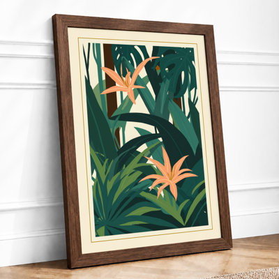 Teal Garden Blooms Botanical - Framed Print