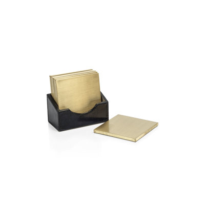 Somerstown Square 6 Piece Coaster Set With Holder