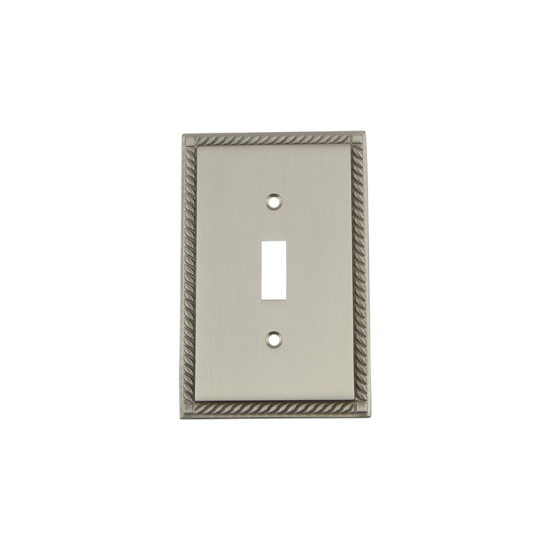 Rope 1-Gang Toggle Light Switch Wall Plate, Satin Nickel
