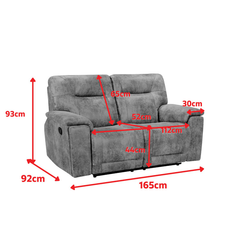 Faux Leather Reclining Sofa, 2
