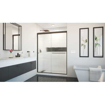 Ese 56" W x 80" H Bypass Semi-Frameless Shower Door