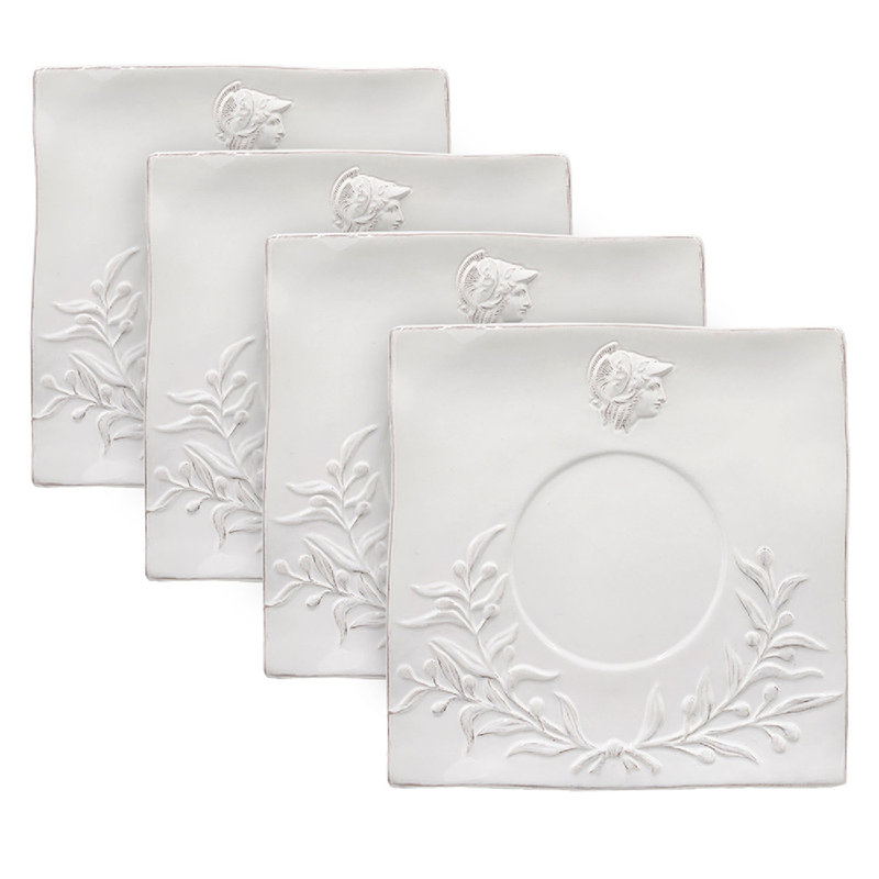 Ensemble de 4 assiettes 10 "- blanc