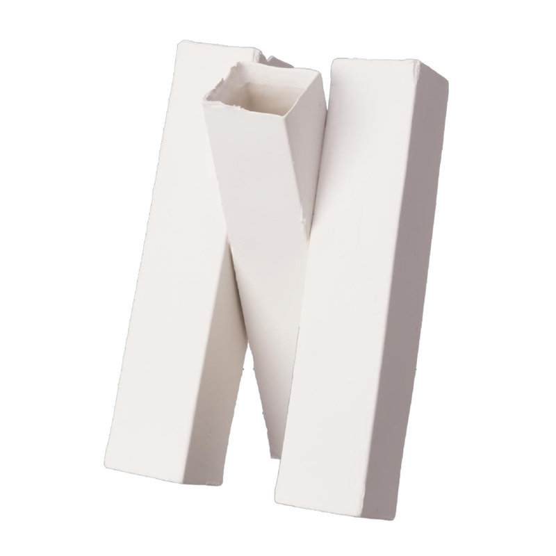 White Matte Ceramic 3D Printed Vase, 9" H x 5.5" W x 5.5" D