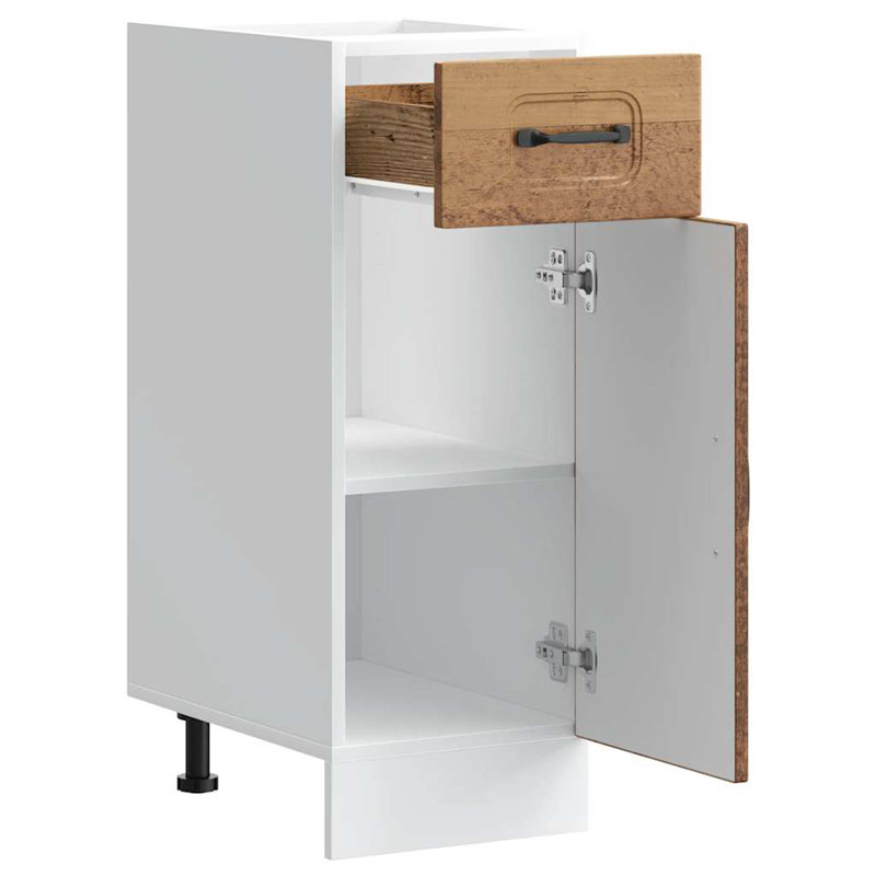 Kitchen Base Cabinet Kalmar Engineered Wood, 81.5cm H x 30cm W x 46cm D, Old Wood