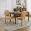 Chaise de salle à manger en bois massif de style français avec tissu en lin, ensemble de 2, sièges élégants et confortables-1032361285