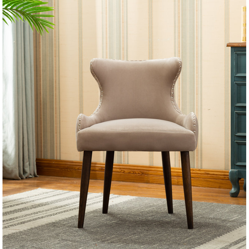 Chaise d'appoint Aubriella, Microfibre/microsuède beige