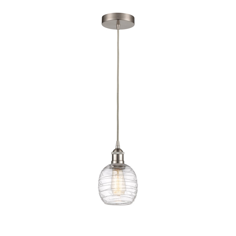 Luminaire suspendu simple à 1 lumière Amila, Nickel satiné brossé