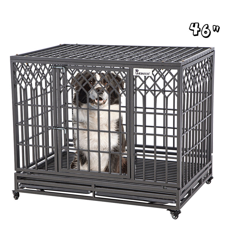 Cage pour chien robuste Gianina, Noir, H 38,6 po x l 45,2 po x P 31,5 po